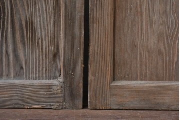 アンティーク建具　昭和初期　木味が魅力のガラス戸2枚セット　(R-086075)