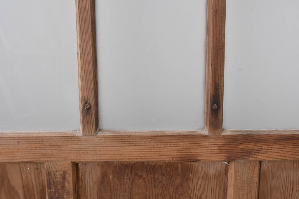 アンティーク建具　昭和初期　木味が魅力のガラス戸2枚セット　(R-086075)