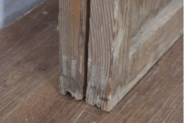 アンティーク建具　昭和初期　木味が魅力のガラス戸2枚セット　(R-086075)