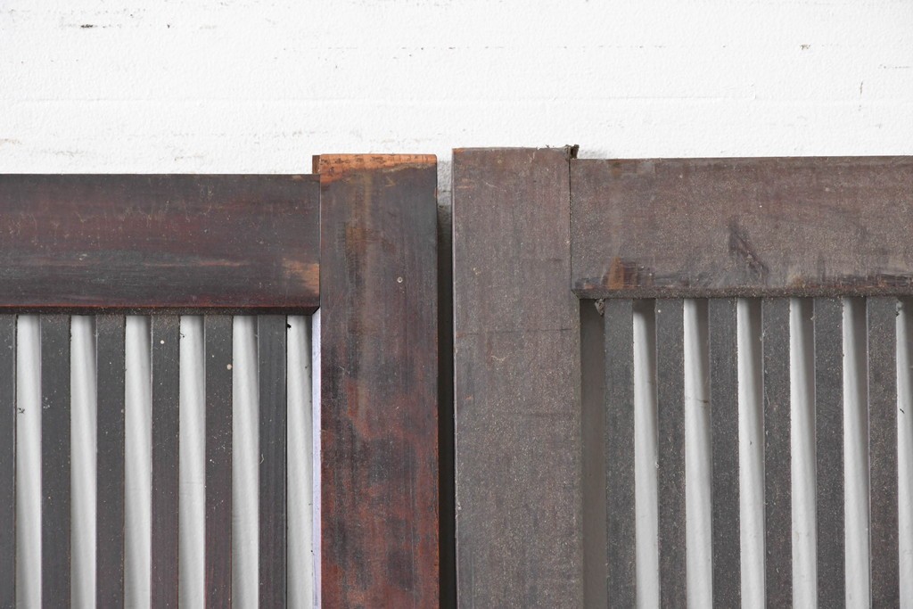 アンティーク建具　明治期　繊細な格子が美しい格子戸2枚セット　(R-086076)