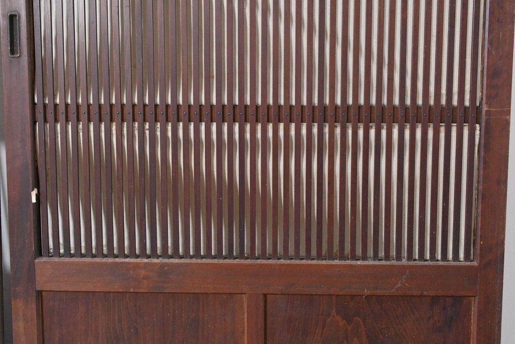 アンティーク建具　明治期　繊細な格子が美しい格子戸2枚セット　(R-086076)