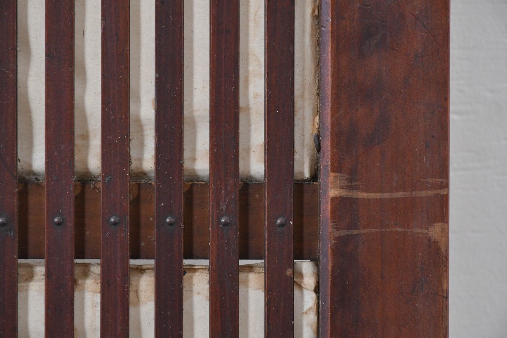 アンティーク建具　明治期　繊細な格子が美しい格子戸2枚セット　(R-086076)