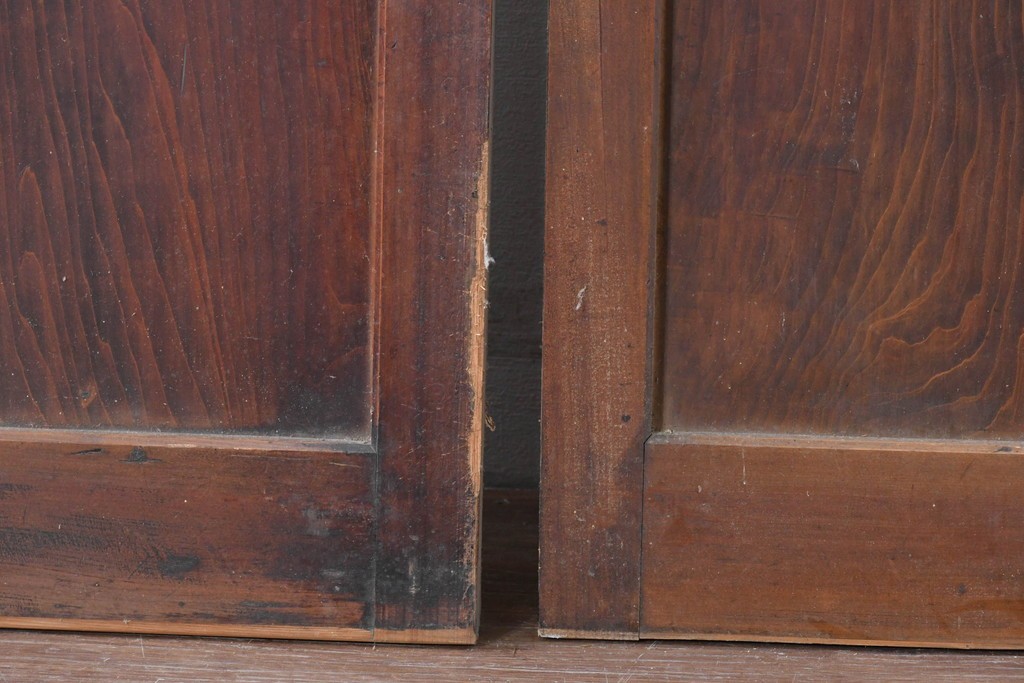 アンティーク建具　明治期　繊細な格子が美しい格子戸2枚セット　(R-086076)