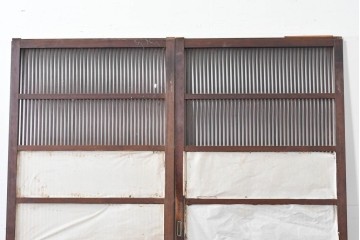 アンティーク建具　明治期　繊細な格子が美しい格子戸2枚セット　(R-086076)