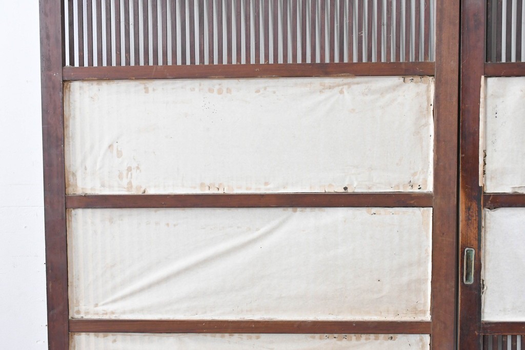 アンティーク建具　明治期　繊細な格子が美しい格子戸2枚セット　(R-086076)