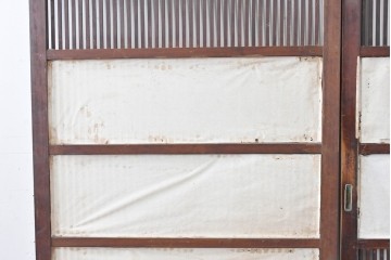 アンティーク建具　明治期　繊細な格子が美しい格子戸2枚セット　(R-086076)