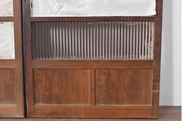 アンティーク建具　明治期　繊細な格子が美しい格子戸2枚セット　(R-086076)