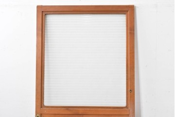 アンティーク建具　昭和初期から中期　欅(ケヤキ)材　鏡板の美しい木目が魅力のガラス戸1枚　(R-086078)