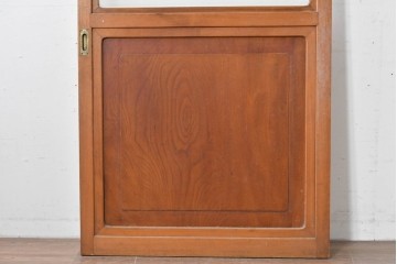 アンティーク建具　昭和初期から中期　欅(ケヤキ)材　鏡板の美しい木目が魅力のガラス戸1枚　(R-086078)