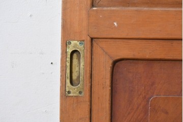 アンティーク建具　昭和初期から中期　欅(ケヤキ)材　鏡板の美しい木目が魅力のガラス戸1枚　(R-086078)