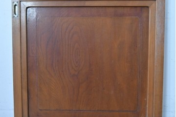 アンティーク建具　昭和初期から中期　欅(ケヤキ)材　鏡板の美しい木目が魅力のガラス戸1枚　(R-086078)