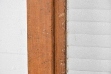 アンティーク建具　昭和初期から中期　欅(ケヤキ)材　鏡板の美しい木目が魅力のガラス戸1枚　(R-086078)