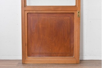 アンティーク建具　昭和初期から中期　欅(ケヤキ)材　鏡板の美しい木目が魅力のガラス戸1枚　(R-086078)