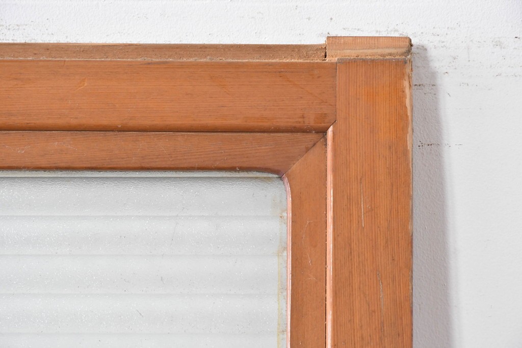 アンティーク建具　昭和初期から中期　欅(ケヤキ)材　鏡板の美しい木目が魅力のガラス戸1枚　(R-086078)