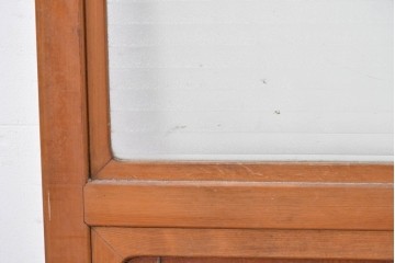 アンティーク建具　昭和初期から中期　欅(ケヤキ)材　鏡板の美しい木目が魅力のガラス戸1枚　(R-086078)