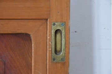 アンティーク建具　昭和初期から中期　欅(ケヤキ)材　鏡板の美しい木目が魅力のガラス戸1枚　(R-086078)