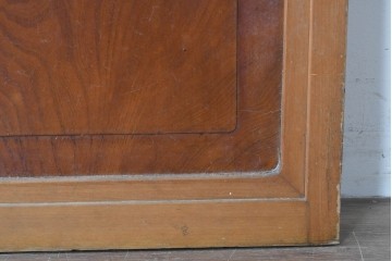 アンティーク建具　昭和初期から中期　欅(ケヤキ)材　鏡板の美しい木目が魅力のガラス戸1枚　(R-086078)