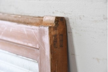 アンティーク建具　昭和初期から中期　欅(ケヤキ)材　鏡板の美しい木目が魅力のガラス戸1枚　(R-086078)