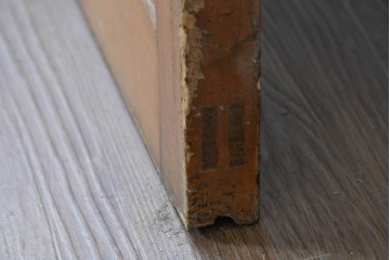 アンティーク建具　昭和初期から中期　欅(ケヤキ)材　鏡板の美しい木目が魅力のガラス戸1枚　(R-086078)