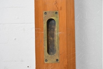 ヴィンテージ建具　昭和後期　格子と模様ガラスの組み合わせが優しい光を取り込むガラス戸1枚　(R-086079)