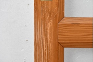 ヴィンテージ建具　昭和後期　格子と模様ガラスの組み合わせが優しい光を取り込むガラス戸1枚　(R-086079)