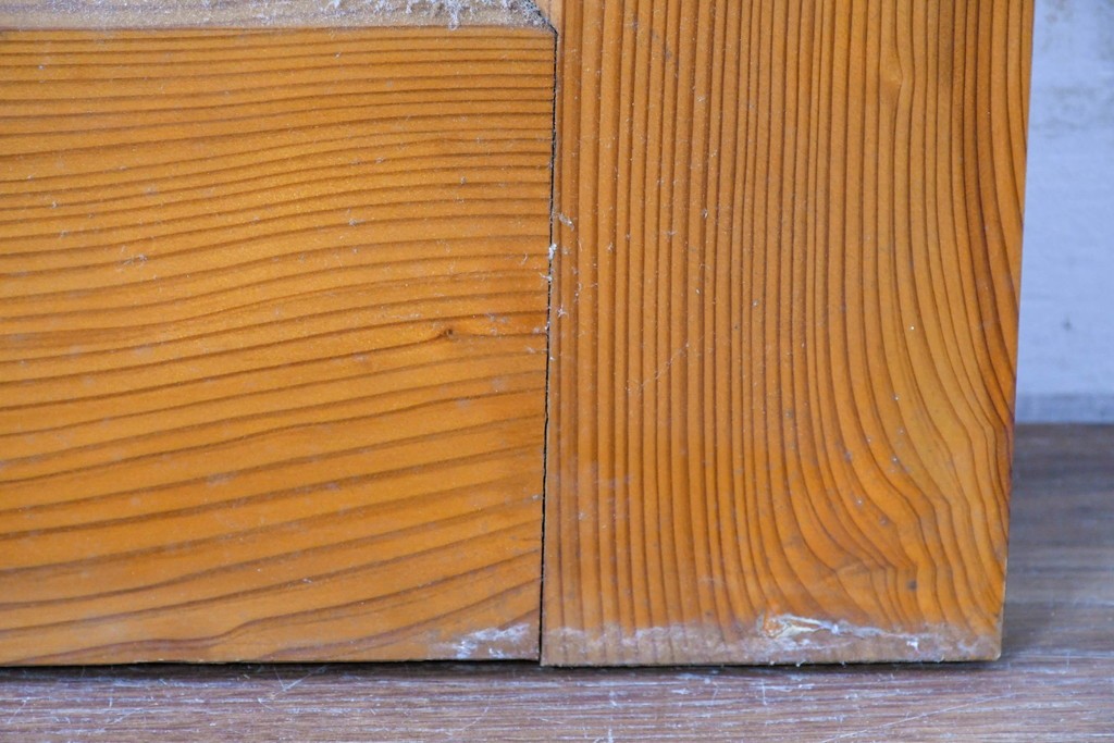 ヴィンテージ建具　昭和後期　格子と模様ガラスの組み合わせが優しい光を取り込むガラス戸1枚　(R-086079)