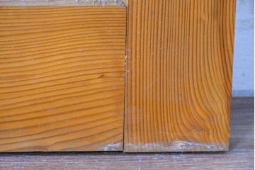 ヴィンテージ建具　昭和後期　格子と模様ガラスの組み合わせが優しい光を取り込むガラス戸1枚　(R-086079)