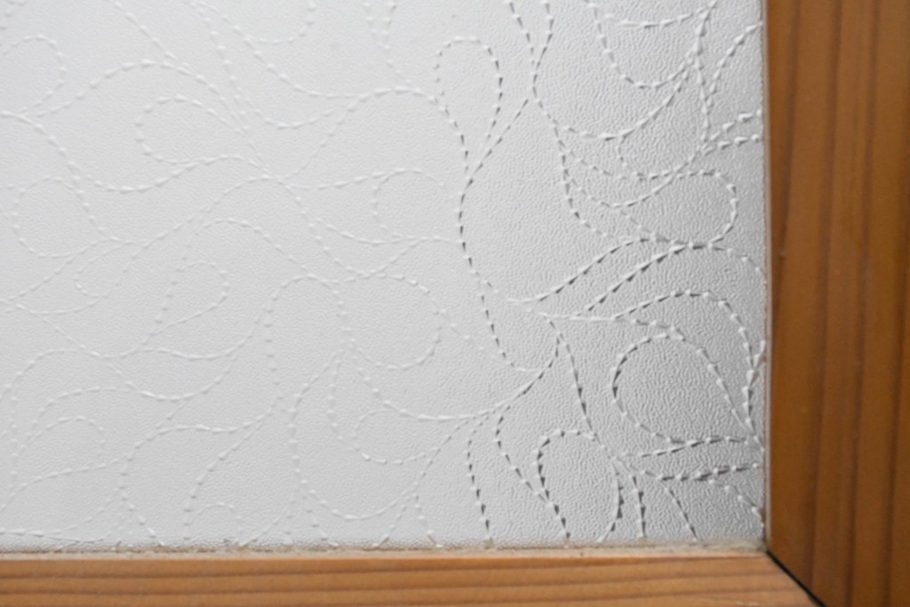 ヴィンテージ建具　昭和後期　格子と模様ガラスの組み合わせが優しい光を取り込むガラス戸1枚　(R-086079)