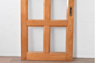 ヴィンテージ建具　昭和後期　格子と模様ガラスの組み合わせが優しい光を取り込むガラス戸1枚　(R-086079)