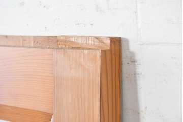 ヴィンテージ建具　昭和後期　格子と模様ガラスの組み合わせが優しい光を取り込むガラス戸1枚　(R-086079)