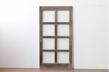 ヴィンテージ建具　昭和中期　整った格子が空間をすっきりと見せるガラス戸1枚　(R-086080)