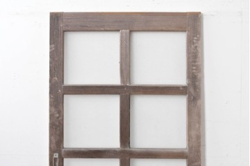 ヴィンテージ建具　昭和中期　整った格子が空間をすっきりと見せるガラス戸1枚　(R-086080)