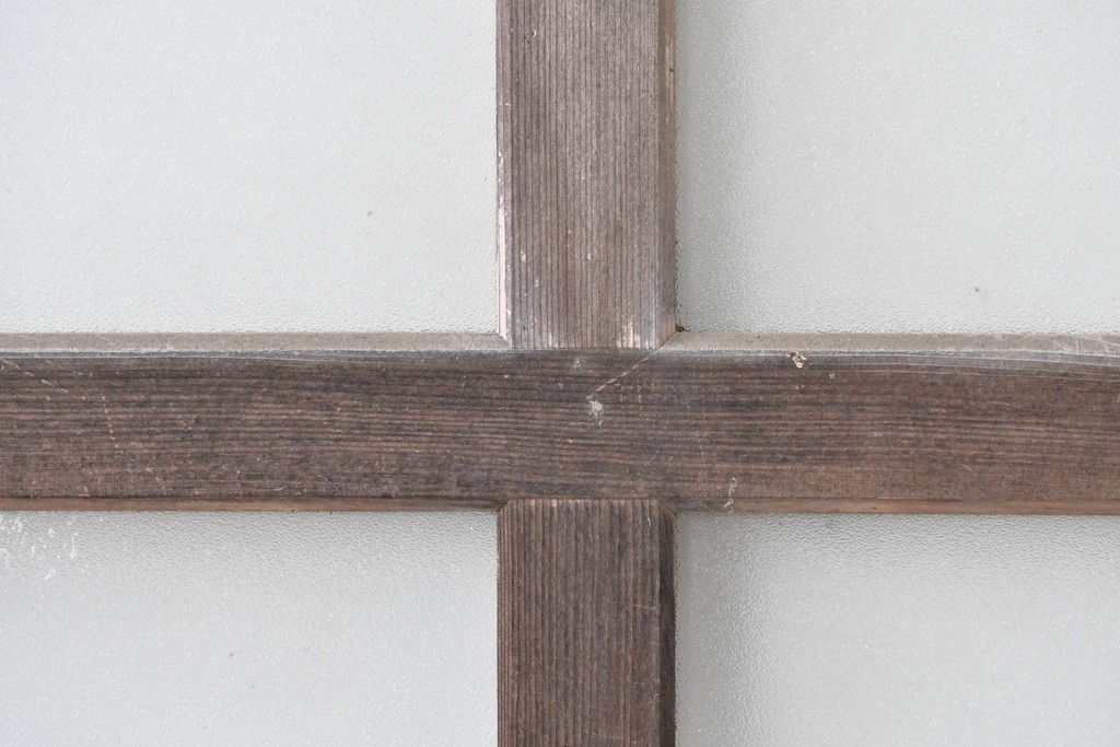 ヴィンテージ建具　昭和中期　整った格子が空間をすっきりと見せるガラス戸1枚　(R-086080)