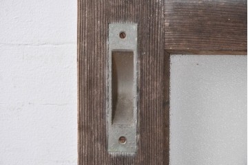 ヴィンテージ建具　昭和中期　整った格子が空間をすっきりと見せるガラス戸1枚　(R-086080)