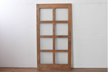 ヴィンテージ建具　昭和中期　整った格子が空間をすっきりと見せるガラス戸1枚　(R-086080)