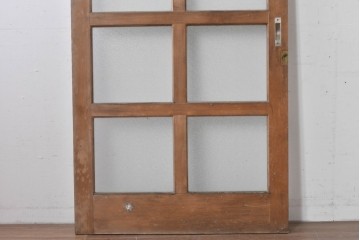 ヴィンテージ建具　昭和中期　整った格子が空間をすっきりと見せるガラス戸1枚　(R-086080)