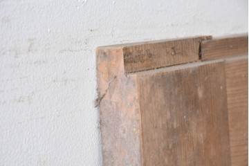 ヴィンテージ建具　昭和中期　整った格子が空間をすっきりと見せるガラス戸1枚　(R-086080)