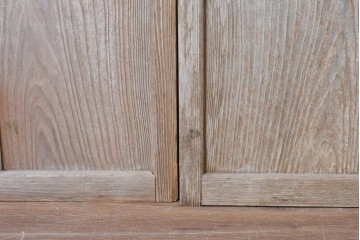 ヴィンテージ建具　昭和中期　ガラス入り　すっきりとした細格子戸2枚セット　(R-086082)