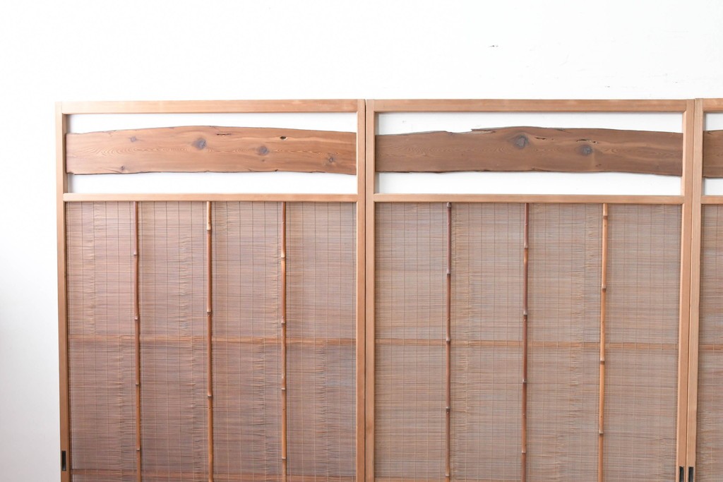 ヴィンテージ建具　昭和中期　木の表情が味わい深い夏戸4枚セット　(R-086083)