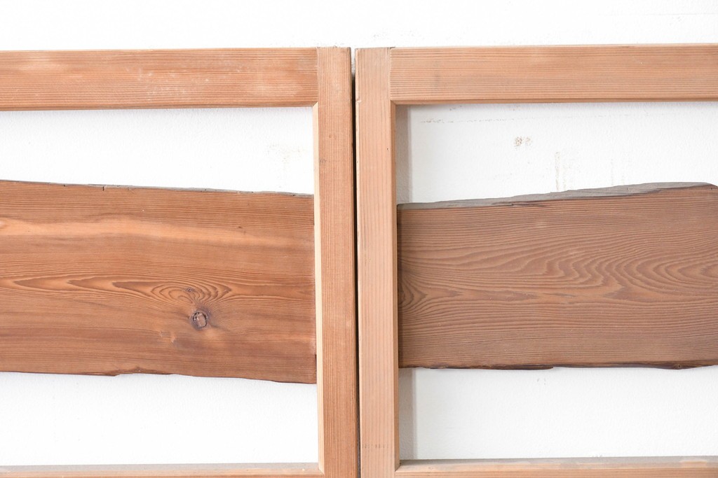 ヴィンテージ建具　昭和中期　木の表情が味わい深い夏戸4枚セット　(R-086083)