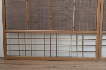ヴィンテージ建具　昭和中期　木の表情が味わい深い夏戸4枚セット　(R-086083)