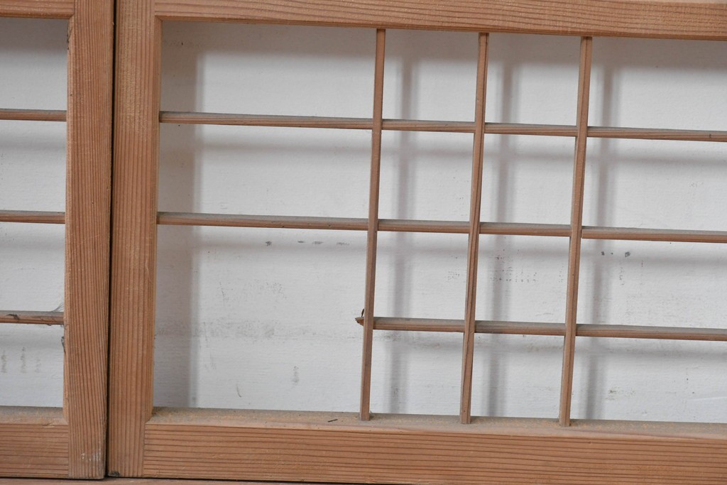 ヴィンテージ建具　昭和中期　木の表情が味わい深い夏戸4枚セット　(R-086083)