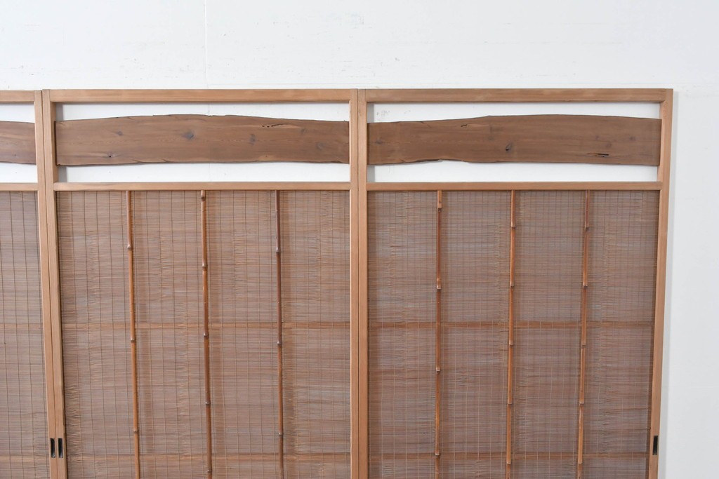 ヴィンテージ建具　昭和中期　木の表情が味わい深い夏戸4枚セット　(R-086083)