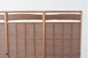 ヴィンテージ建具　昭和中期　木の表情が味わい深い夏戸4枚セット　(R-086083)