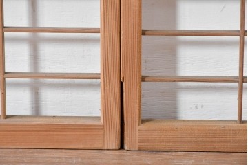 ヴィンテージ建具　昭和中期　木の表情が味わい深い夏戸4枚セット　(R-086083)