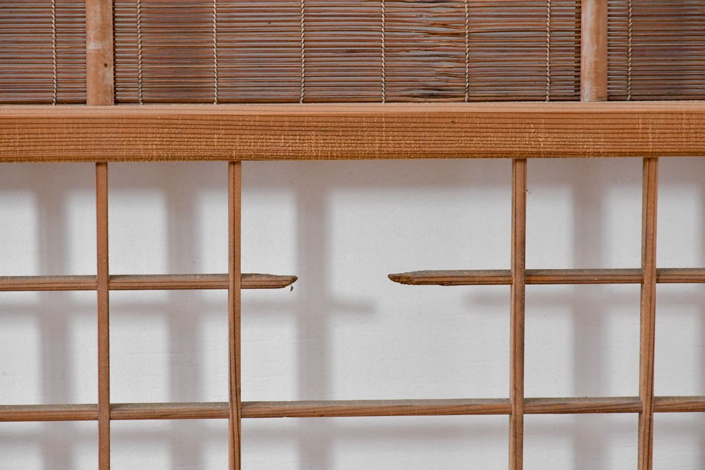 ヴィンテージ建具　昭和中期　木の表情が味わい深い夏戸4枚セット　(R-086083)