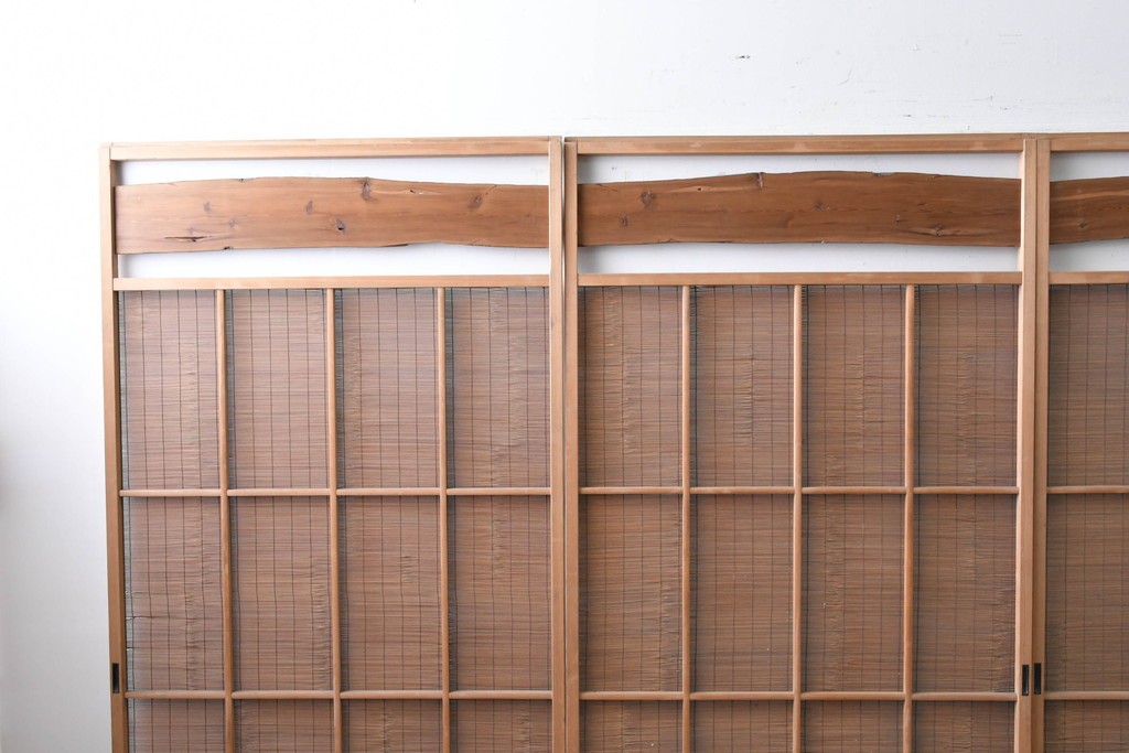 ヴィンテージ建具　昭和中期　木の表情が味わい深い夏戸4枚セット　(R-086083)
