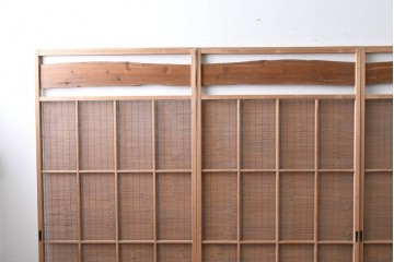ヴィンテージ建具　昭和中期　木の表情が味わい深い夏戸4枚セット　(R-086083)