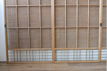 ヴィンテージ建具　昭和中期　木の表情が味わい深い夏戸4枚セット　(R-086083)