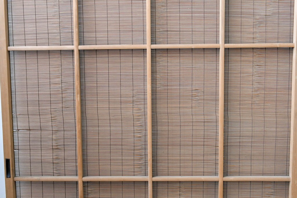 ヴィンテージ建具　昭和中期　木の表情が味わい深い夏戸4枚セット　(R-086083)